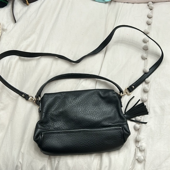kate spade black leather shoulder bag vintage - Picture 2 of 5